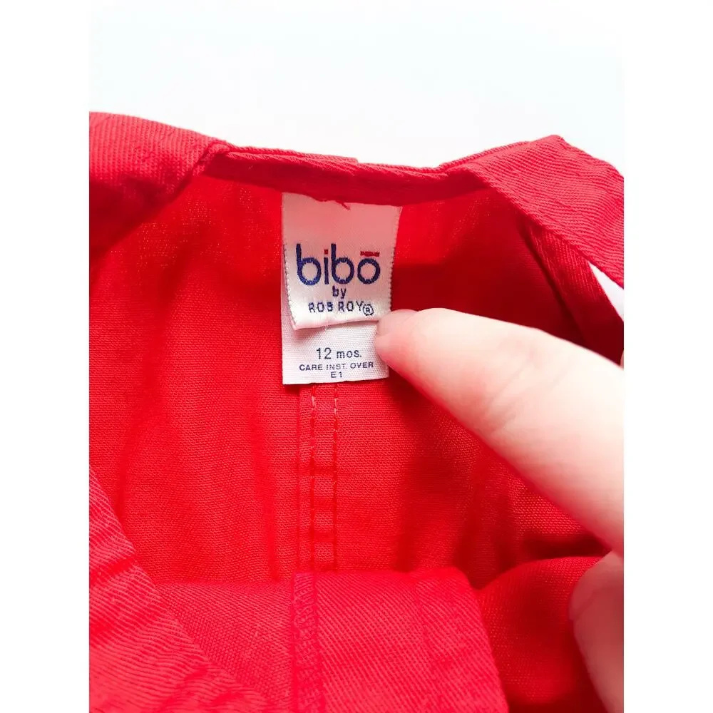 NWOT Toddler Boys or Girls Red Fisherman Overalls Size 12 Months
